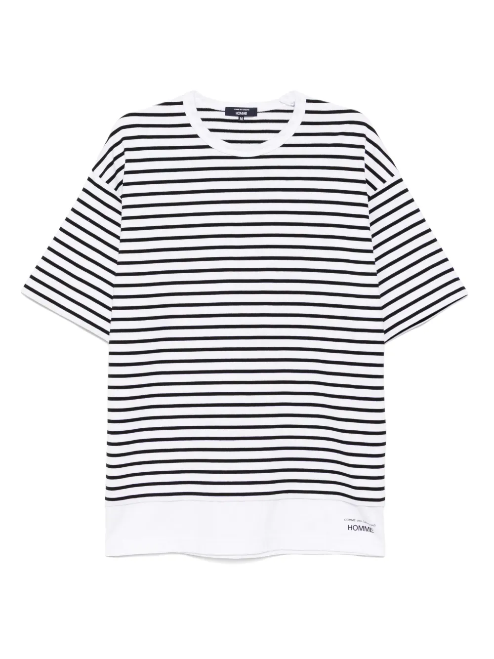 Comme des Garçons Homme Gestreept T-shirt Wit