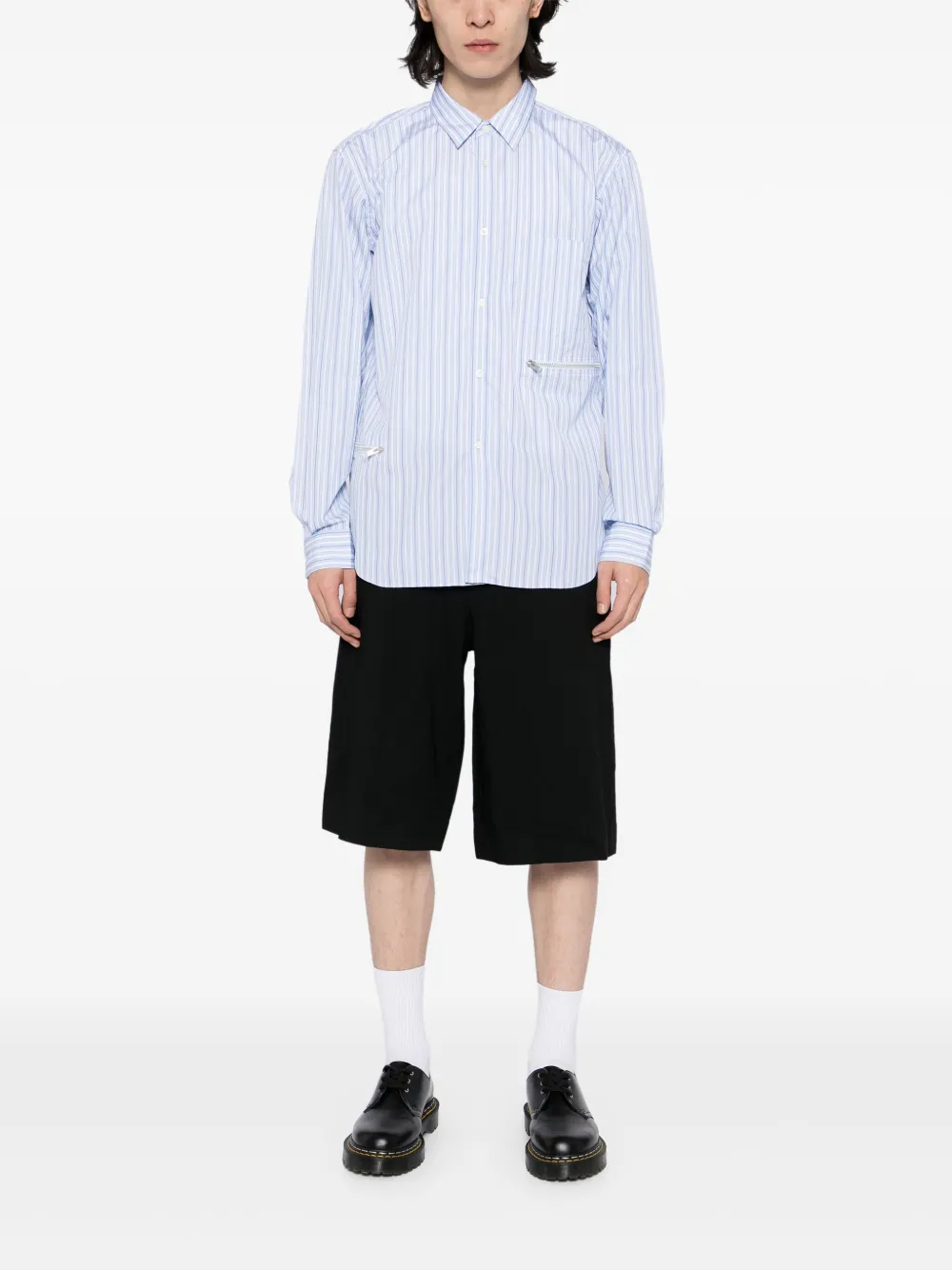 Comme des Garçons Homme Deux Gestreept overhemd - Blauw
