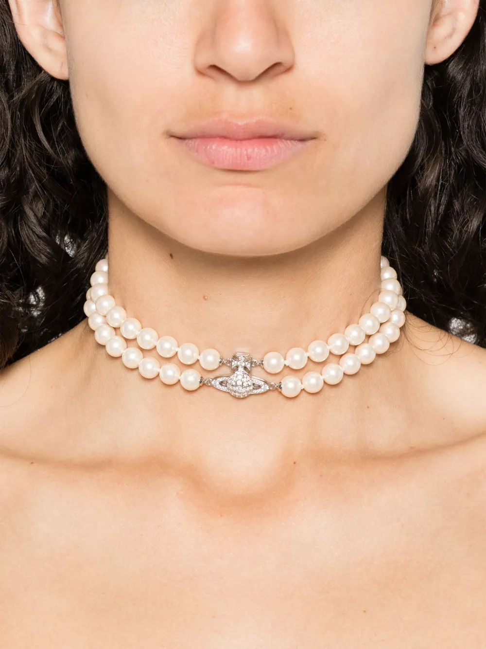 Vivienne Westwood Choker met Orb-hanger - Zilver