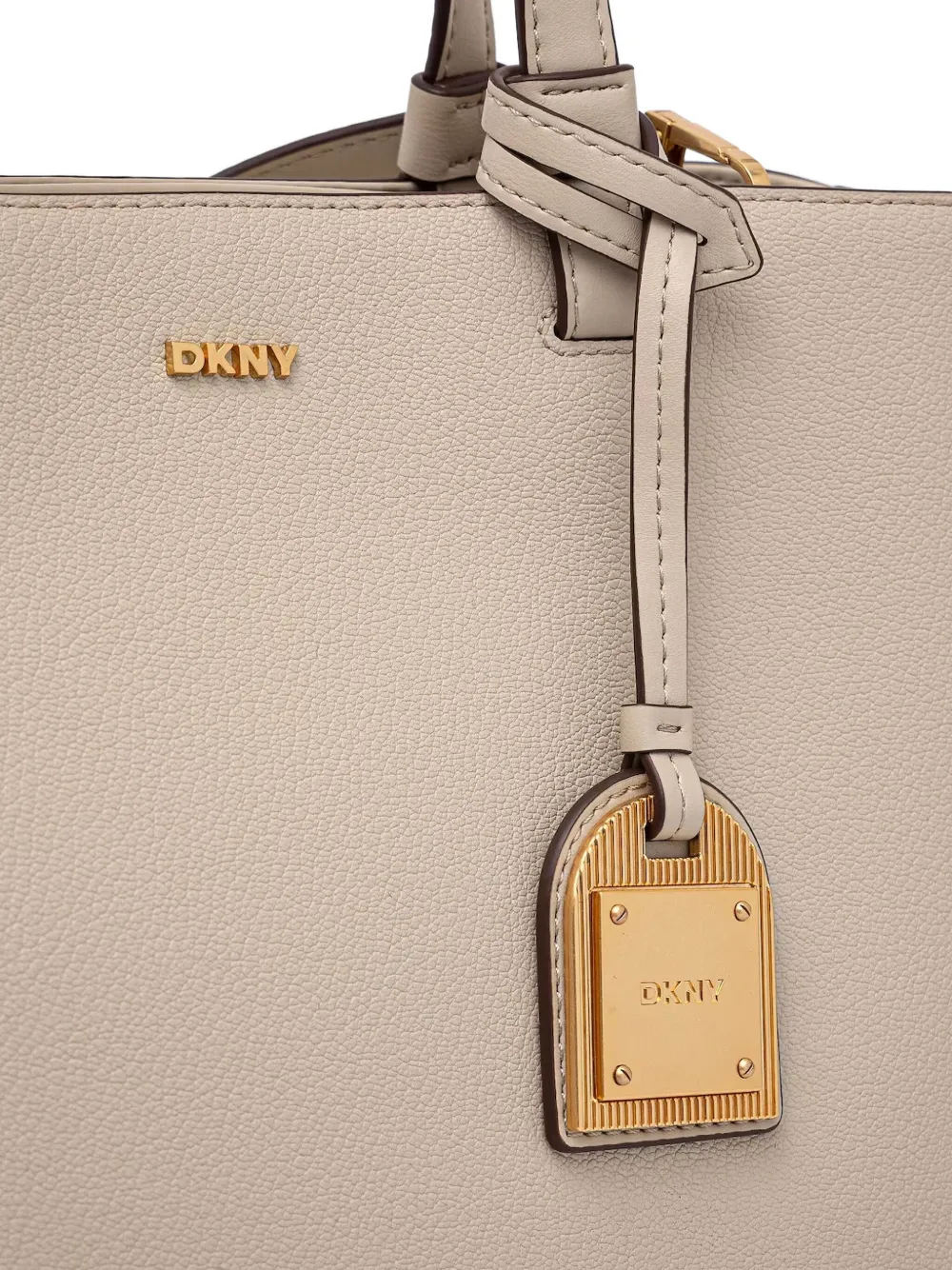 DKNY Leren shopper Beige