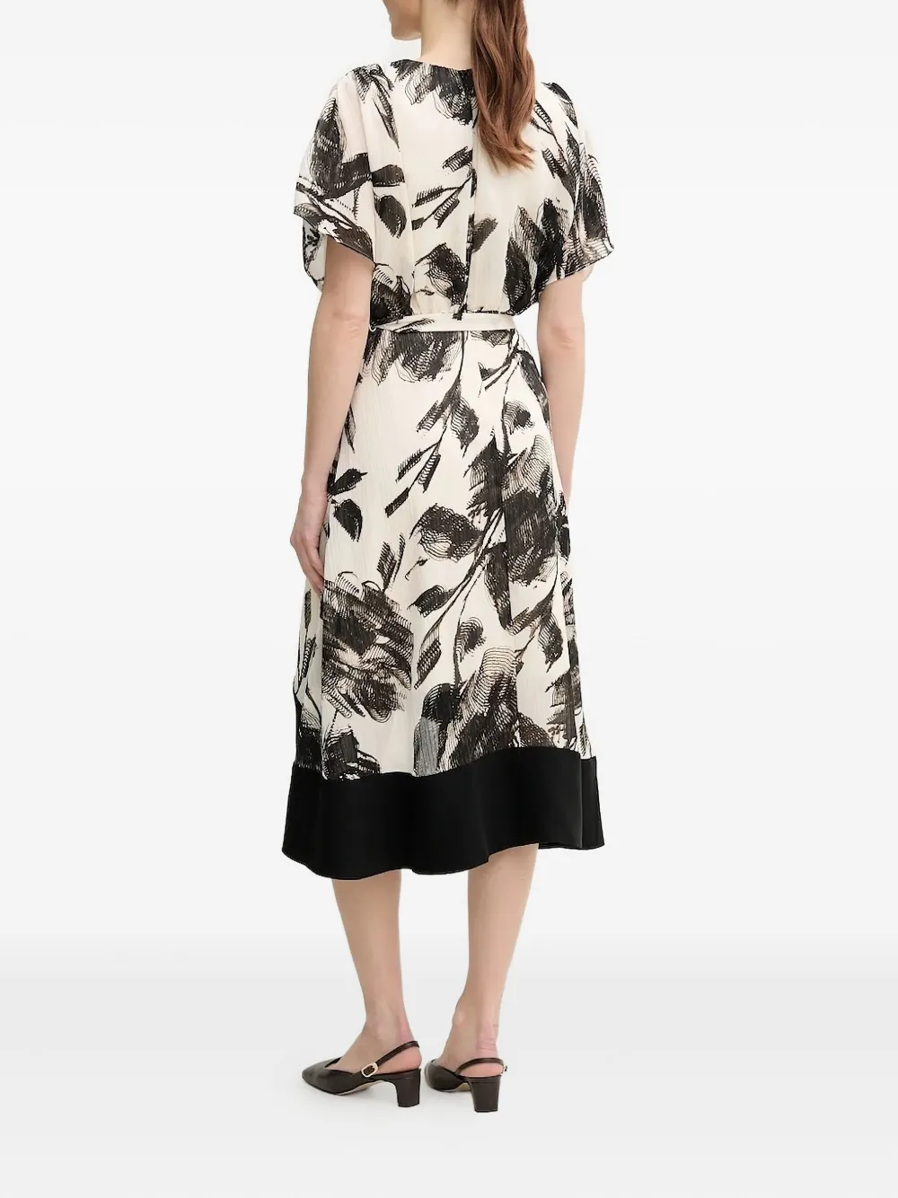 DKNY floral-print wrap asymmetric dress Wit