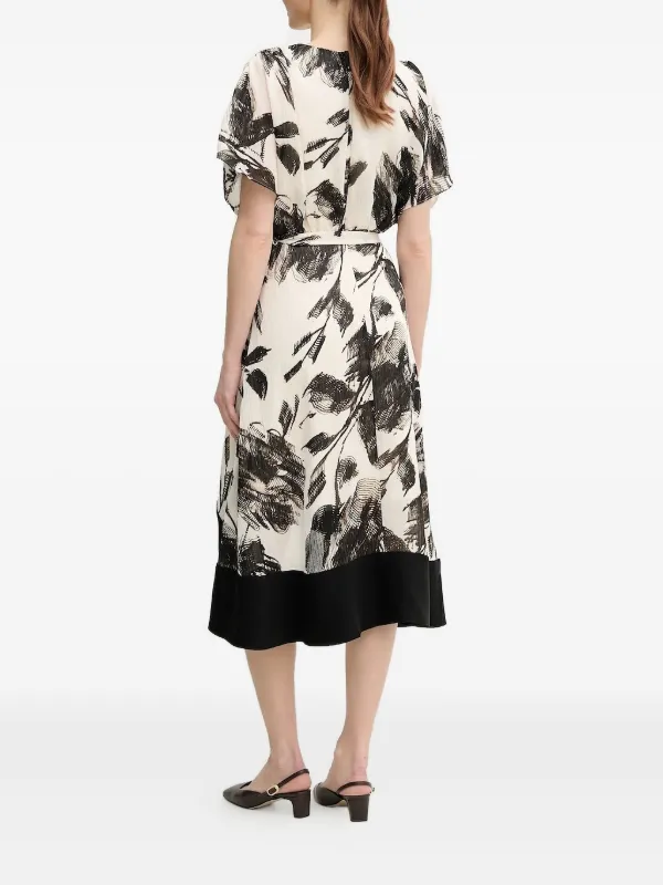 【DKNY】フローラルフェイクラップドレス DKNY フローラル ラップドレス | ホワイト | FARFETCH JP