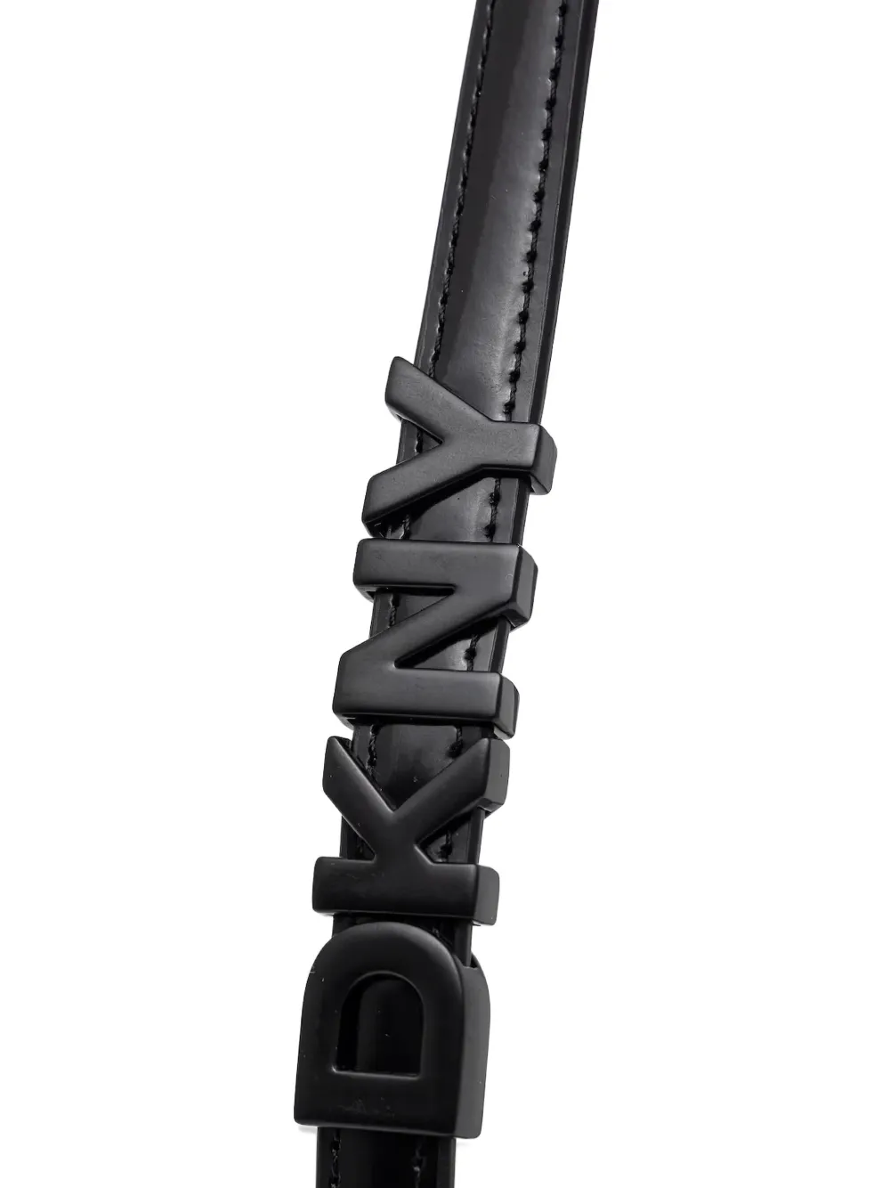 DKNY logo-plaque leather shoulder bag Zwart