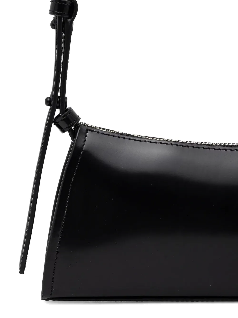 DKNY logo-plaque leather shoulder bag Zwart
