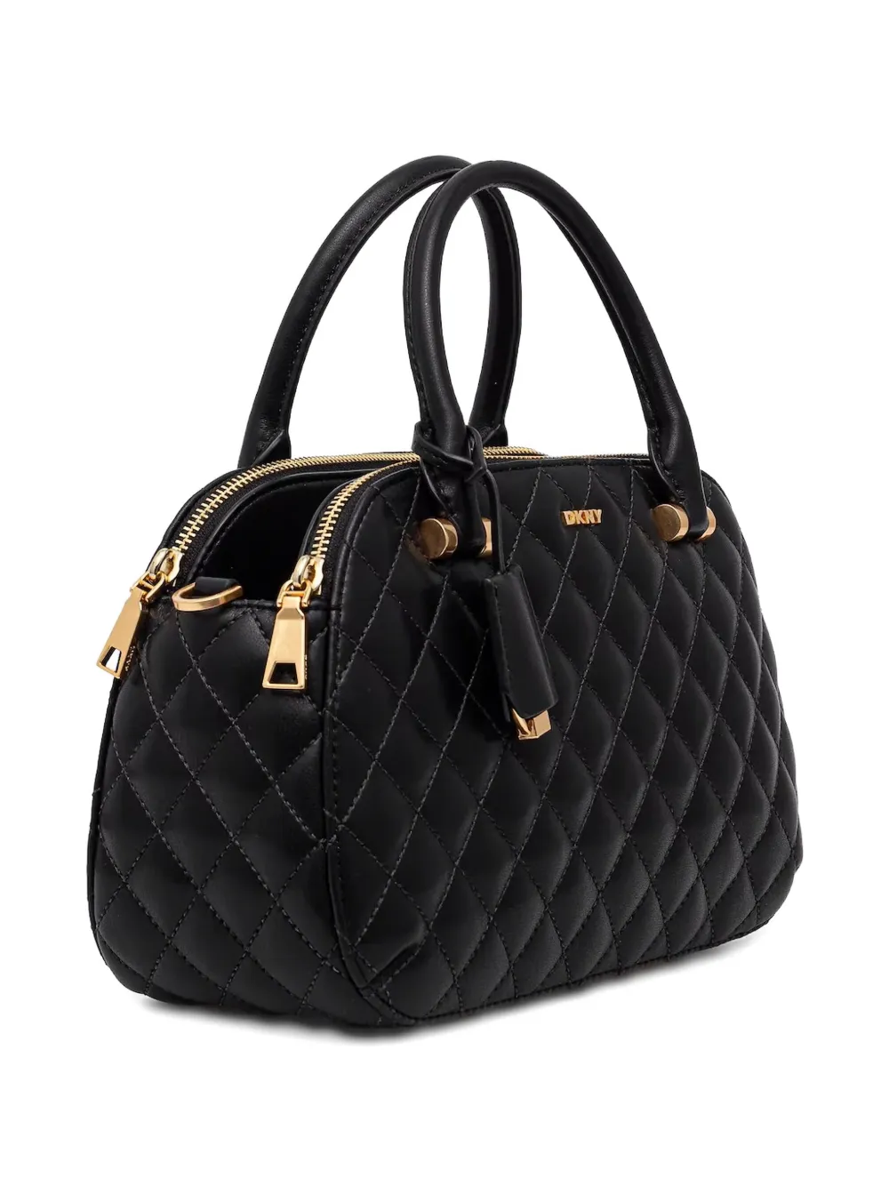 DKNY Leren shopper Zwart