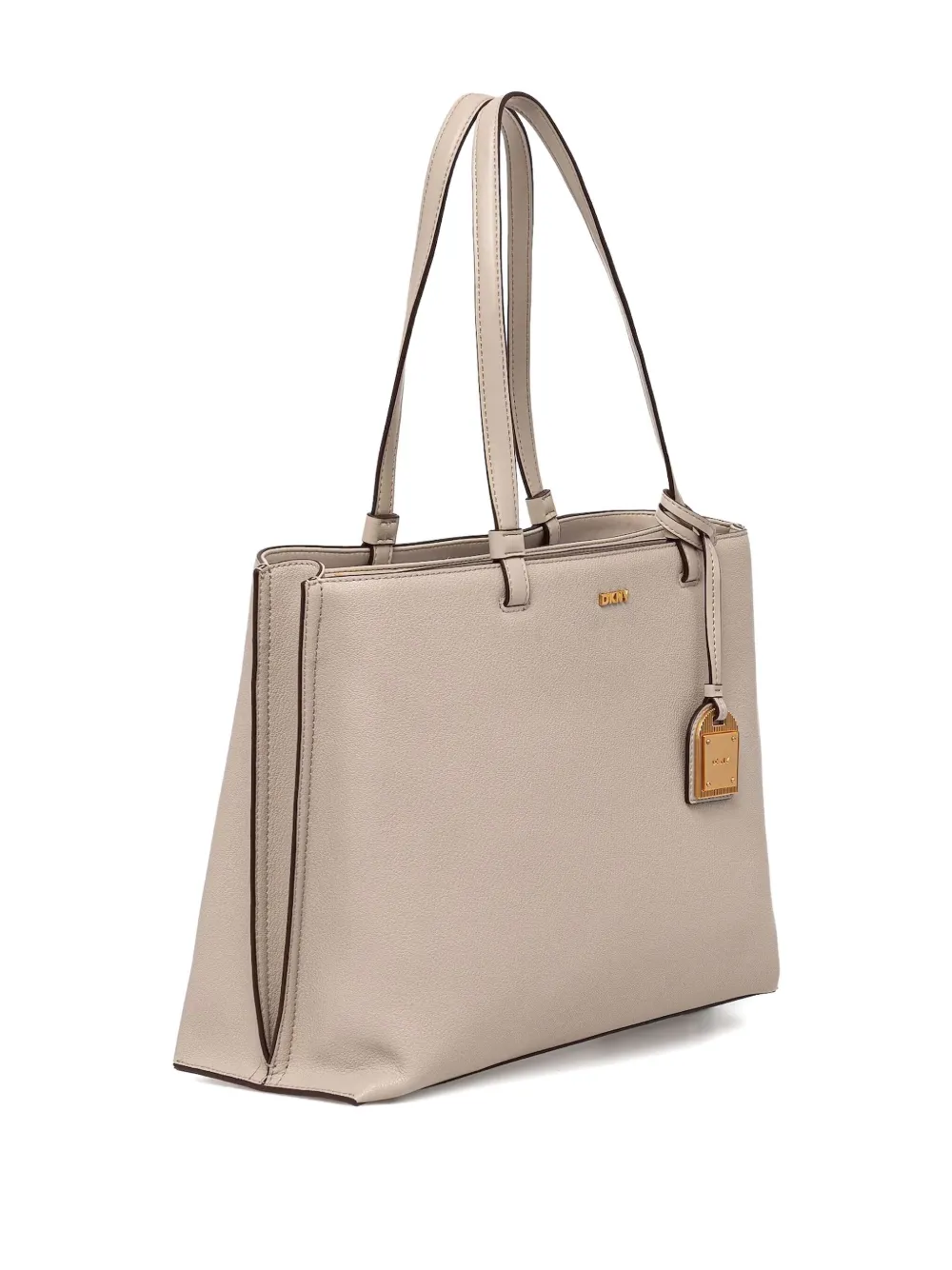 DKNY Leren shopper Beige