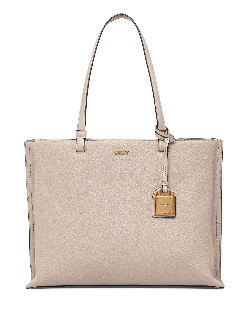 DKNY Leren shopper Beige