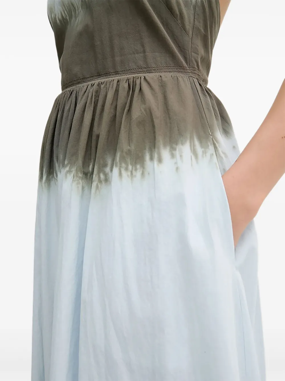 DKNY Maxi-jurk met halternek en tie-dye print Blauw