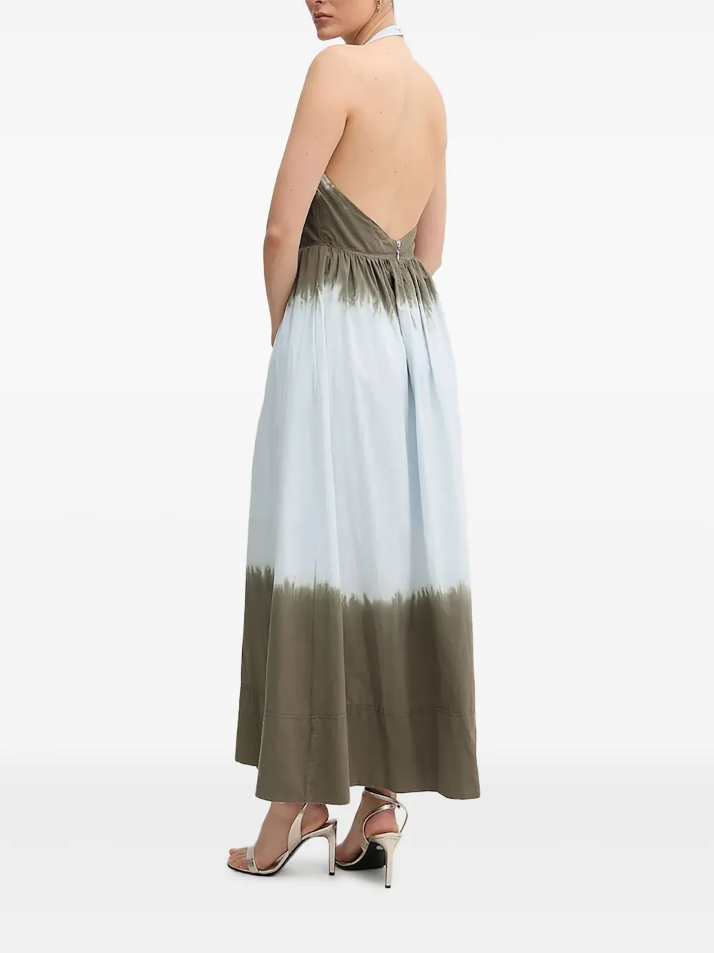 DKNY Maxi-jurk met halternek en tie-dye print Blauw