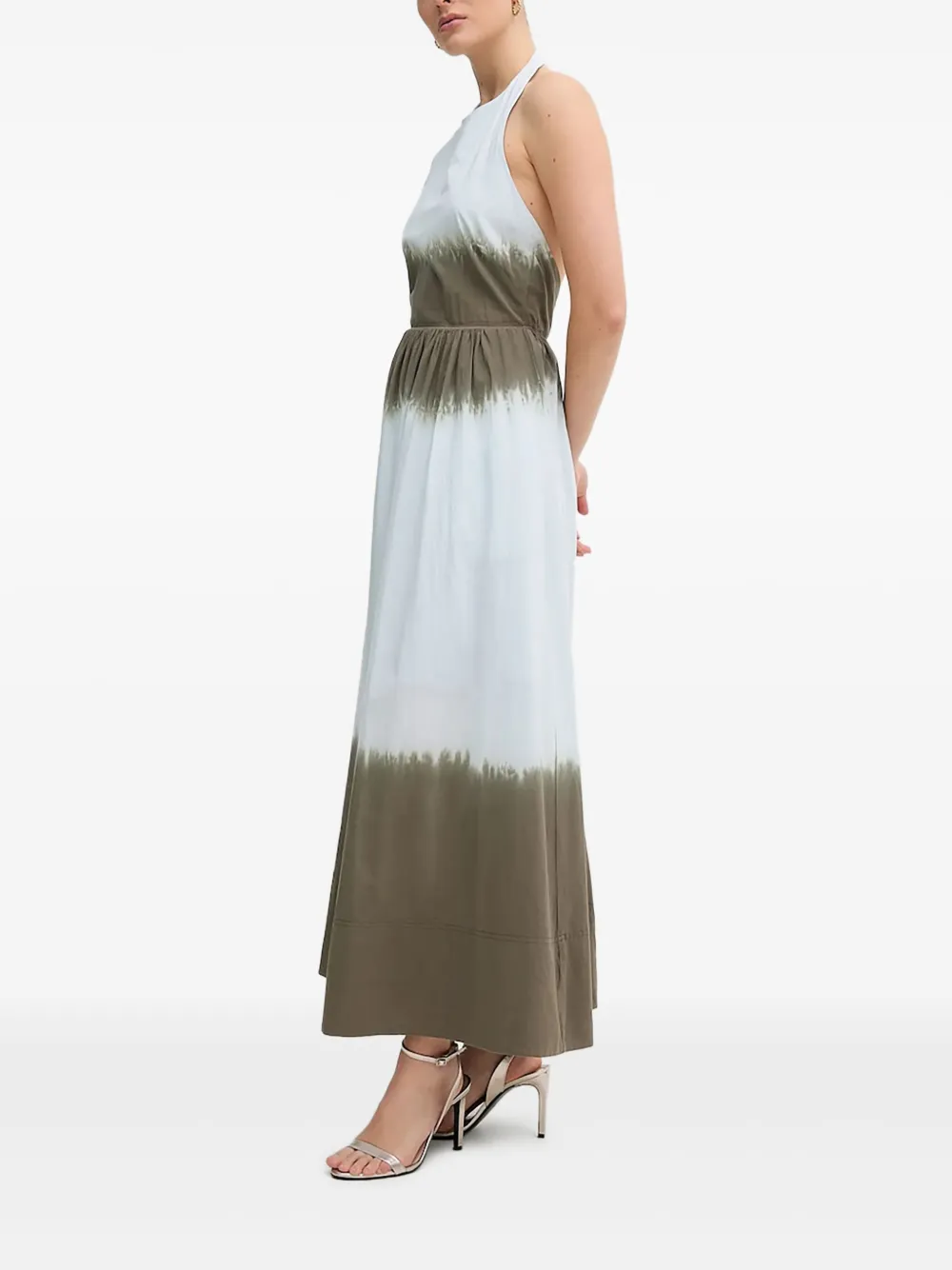 DKNY Maxi-jurk met halternek en tie-dye print - Blauw