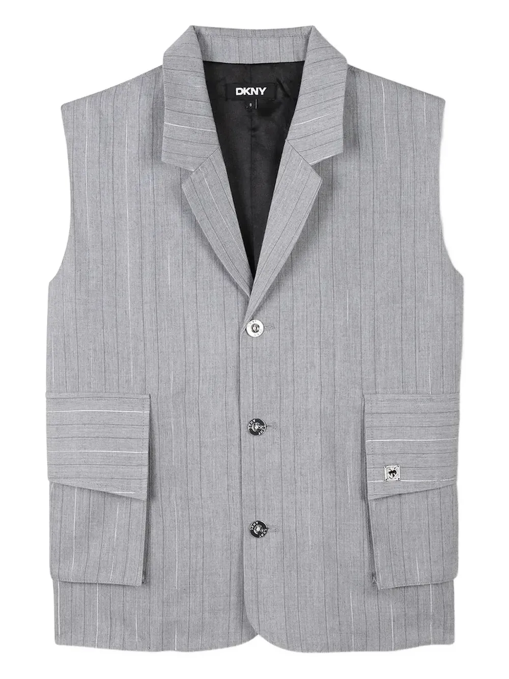 DKNY Shirt met krijtstreep en zakdetail Grijs