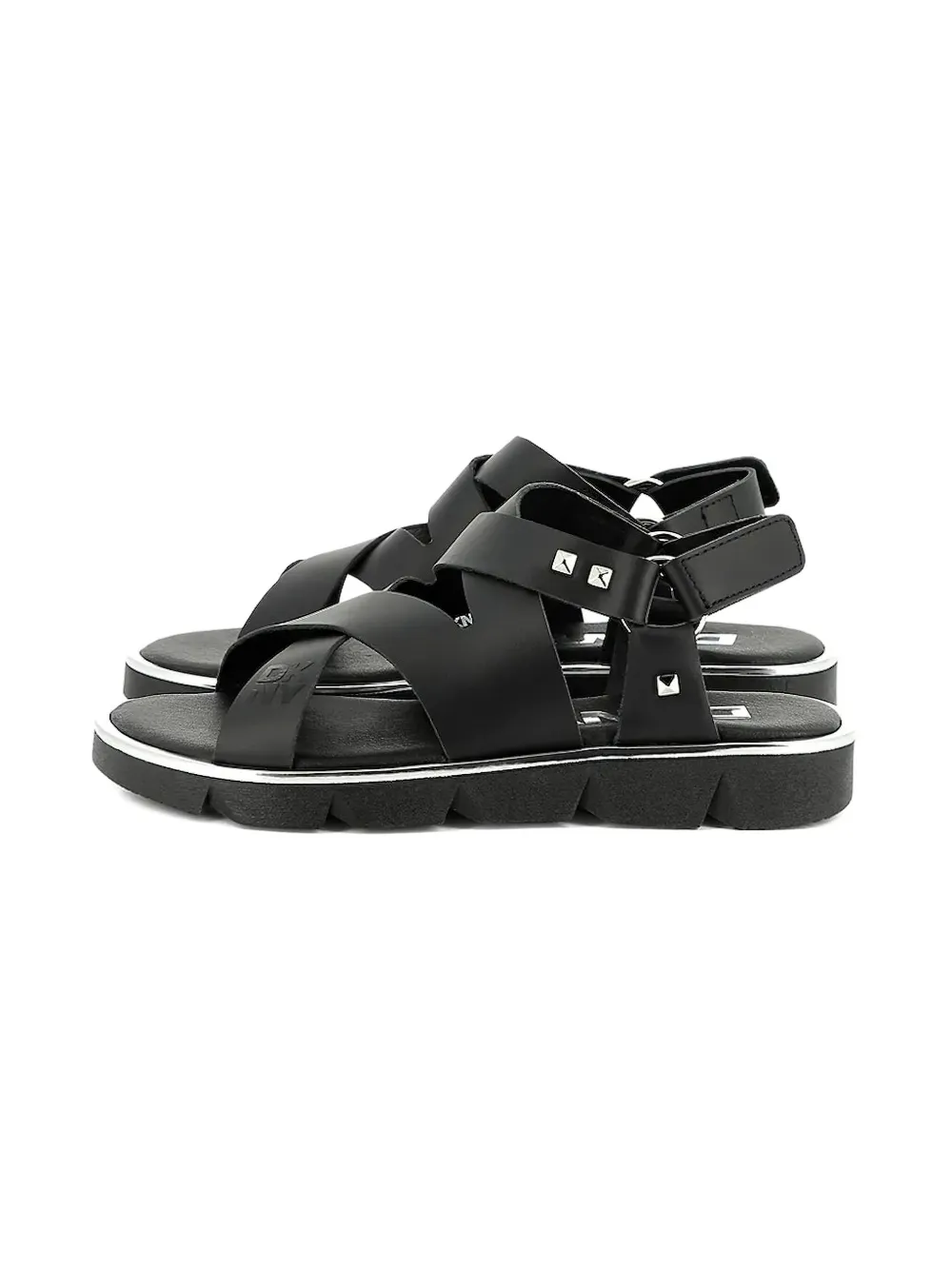 DKNY crossover studded sandals Black