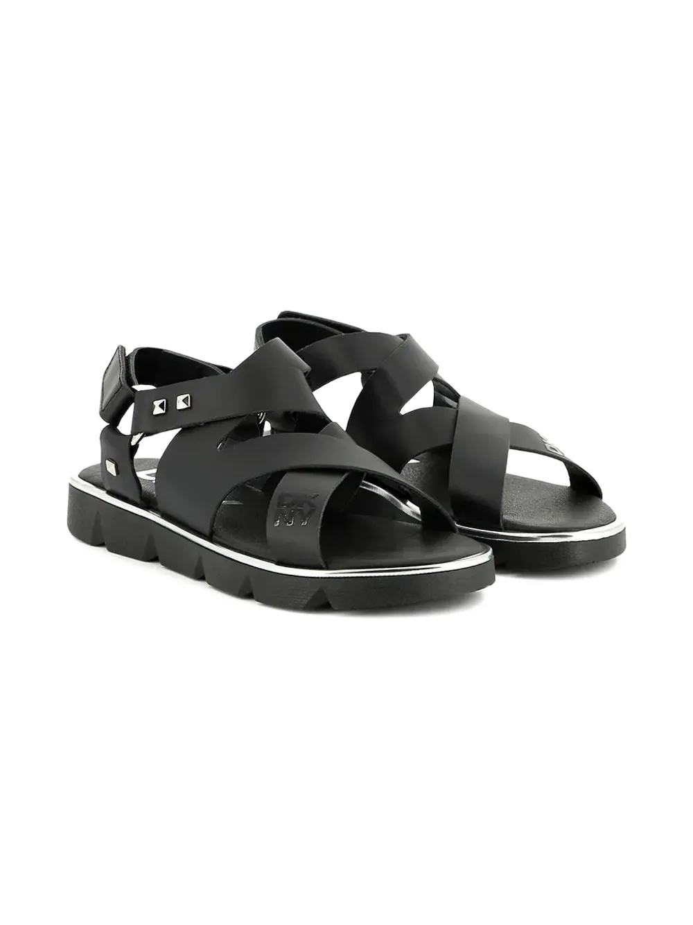 DKNY crossover studded sandals Black