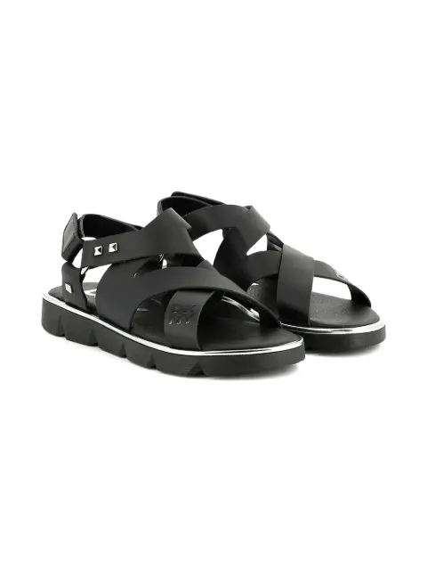 DKNY crossover studded sandals