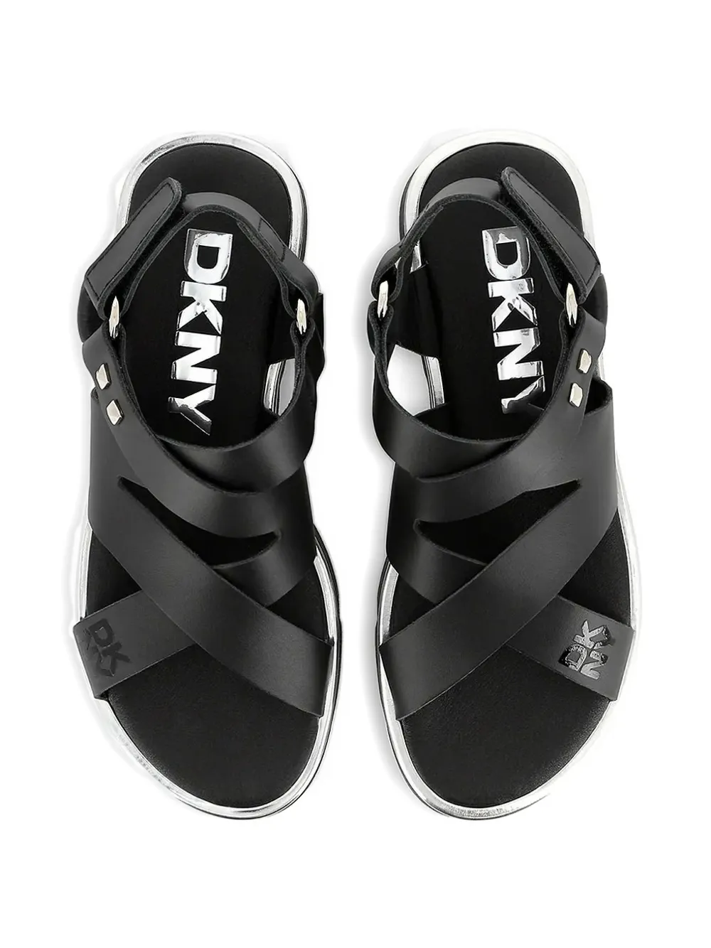 DKNY crossover studded sandals Black