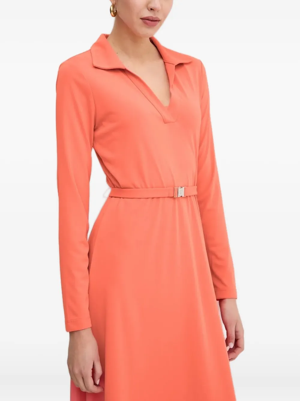 DKNY long-sleeved belted dress Oranje