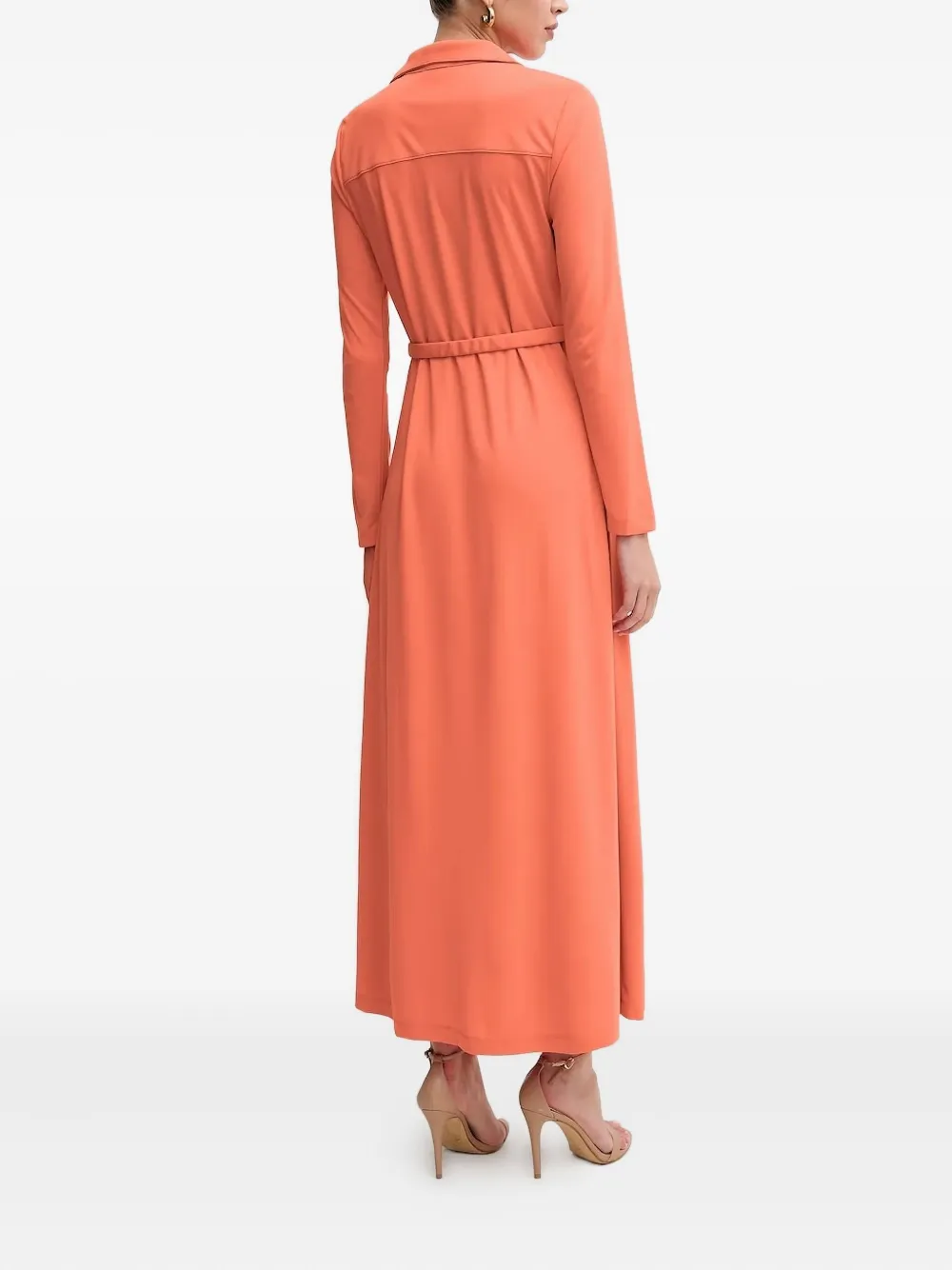 DKNY long-sleeved belted dress Oranje