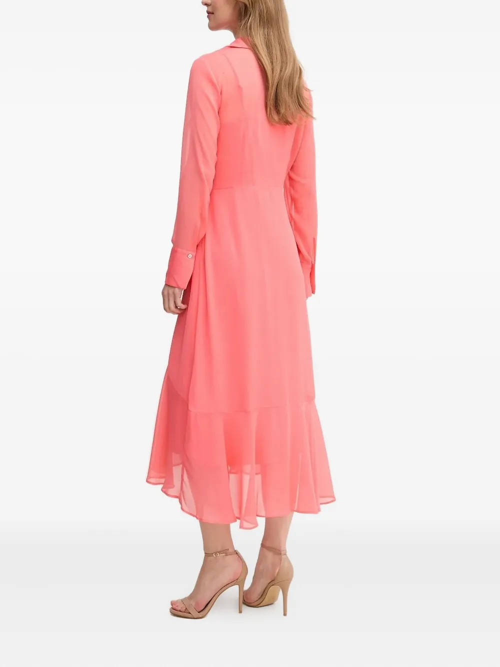 DKNY twist-front asymmetric-hem dress Oranje