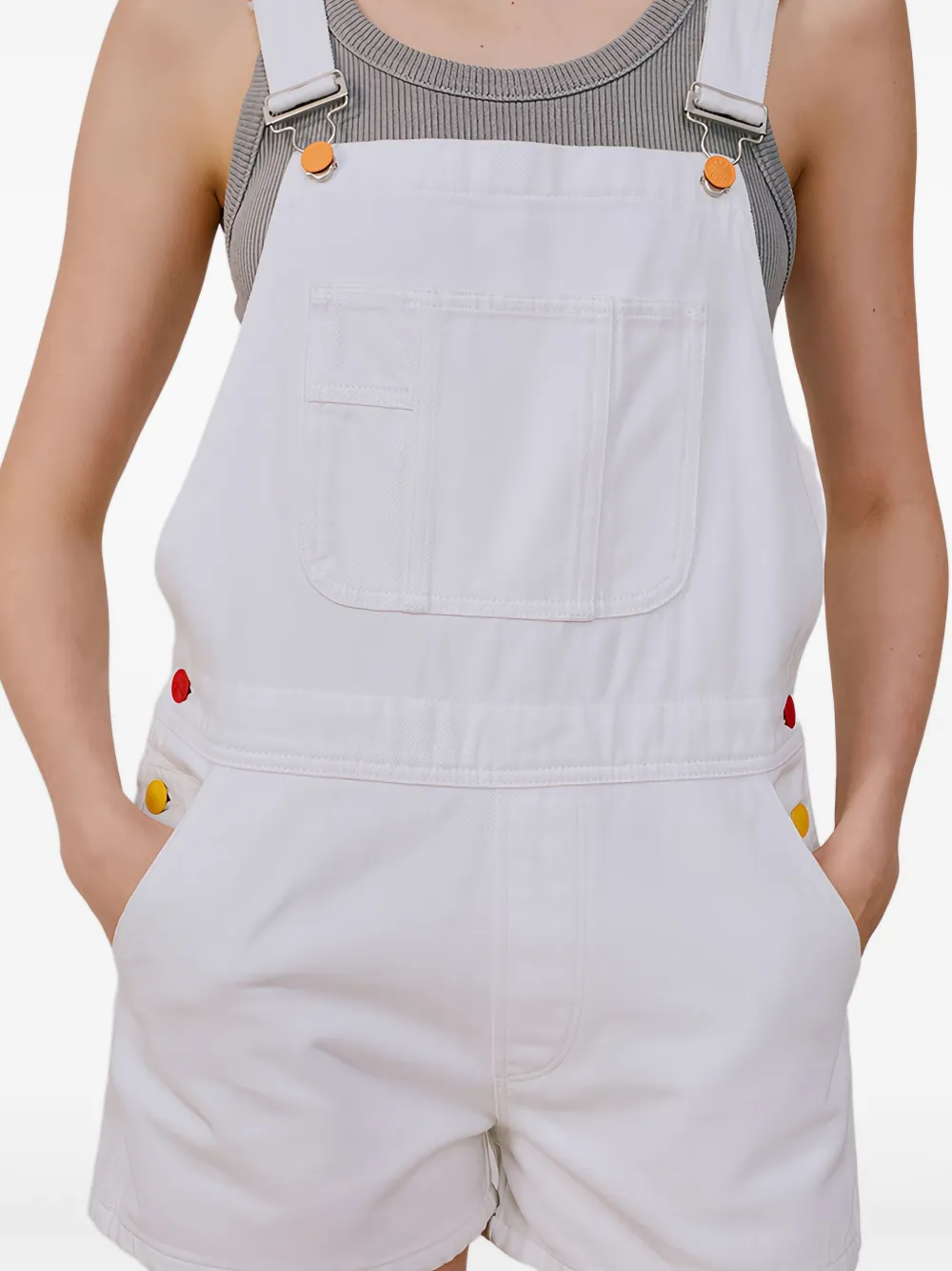 Hey Joanie Rainbow Playsuit In White