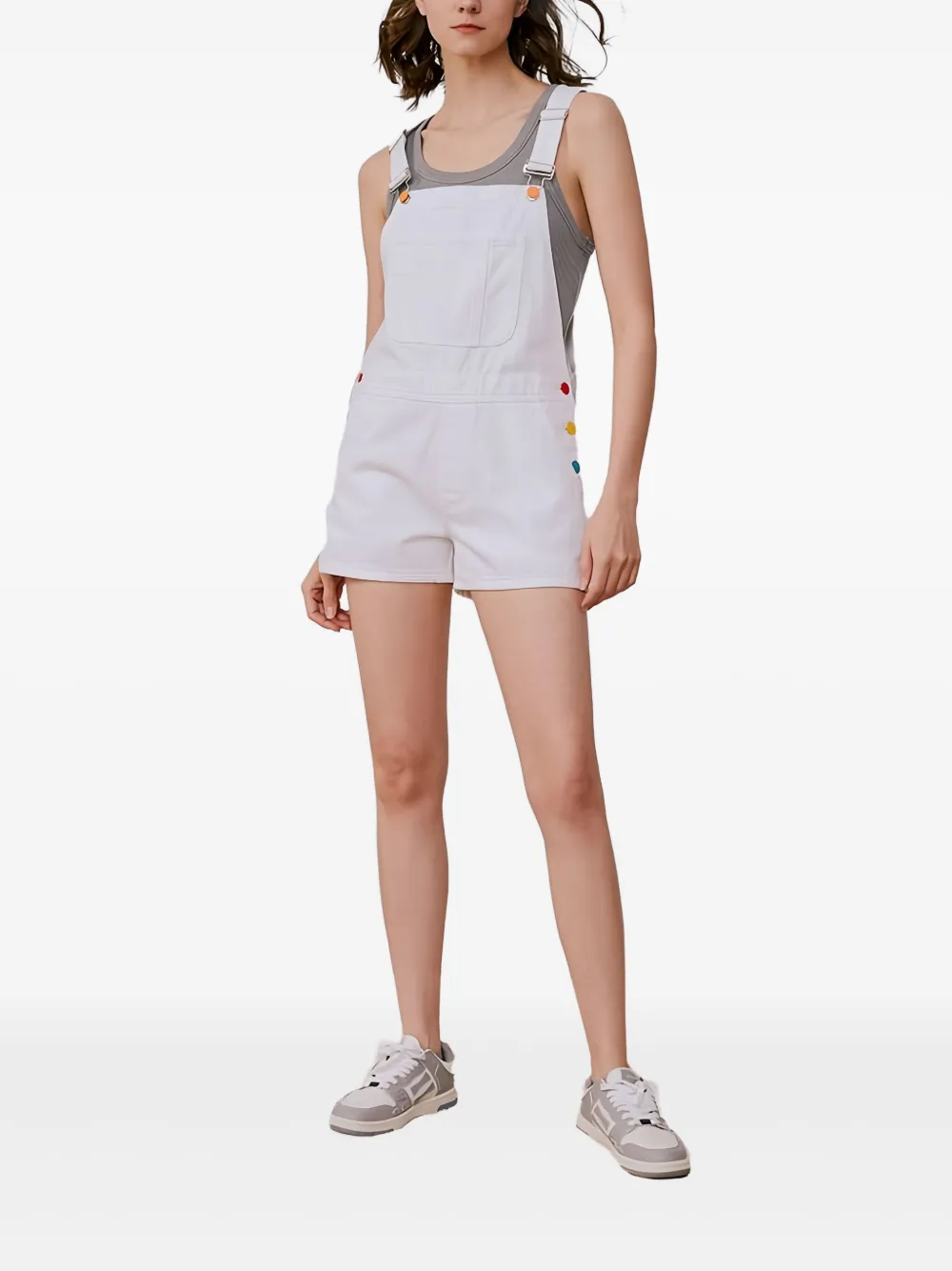 Hey Joanie Rainbow playsuit - Wit