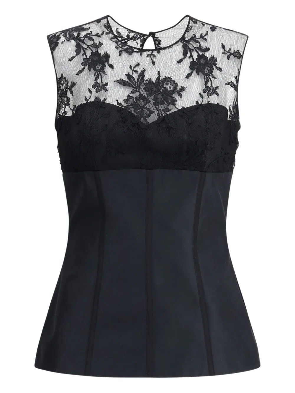 Bustier floral-lace top