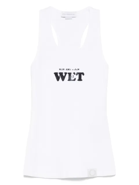 Stella McCartney rubberised slogan-print tank top