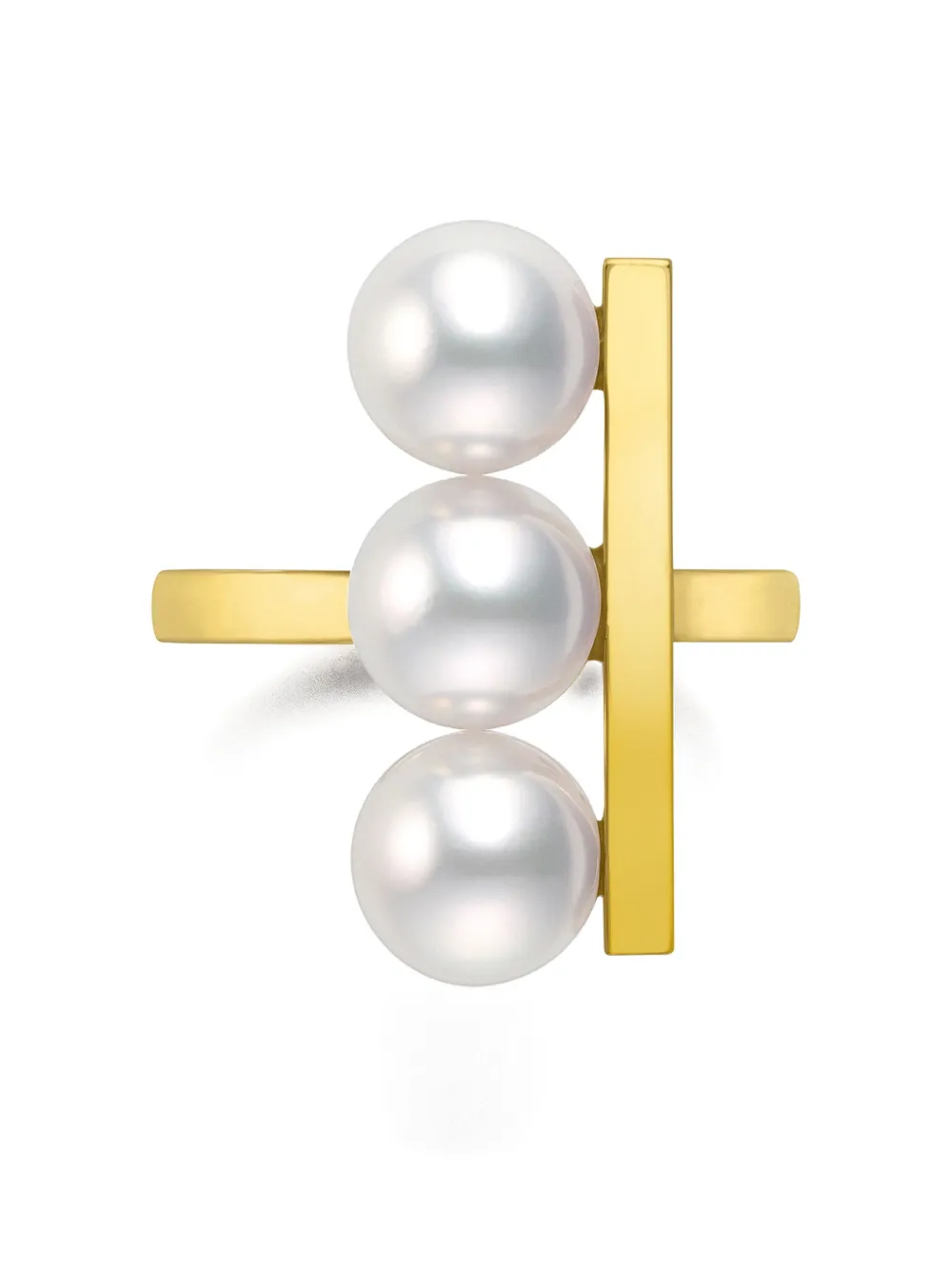 Tasaki 18k Yellow Gold Collection Line Balance Plus Neo Akoya Pearl Ring