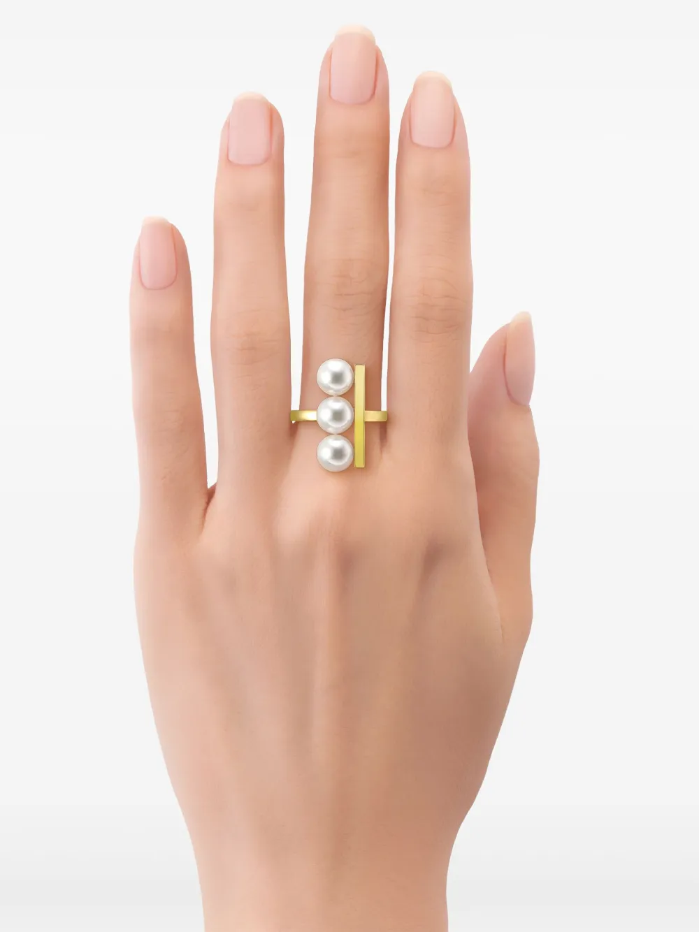 Tasaki 18k Yellow Gold Collection Line Balance Plus Neo Akoya Pearl Ring