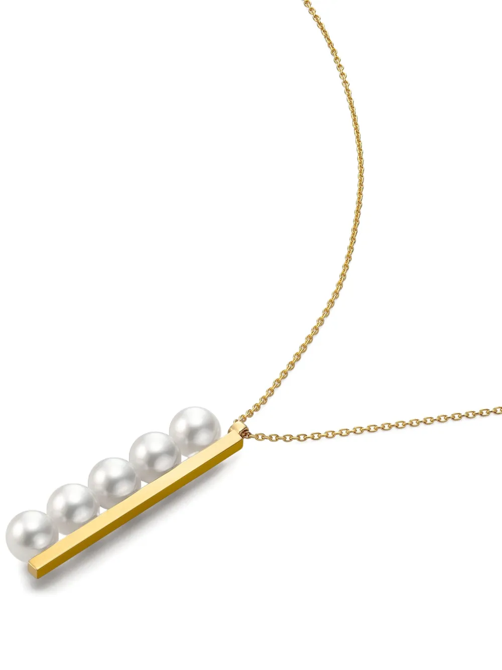 Tasaki 18k Yellow Gold Collection Line Balance Plus Akoya Pearl Pendant