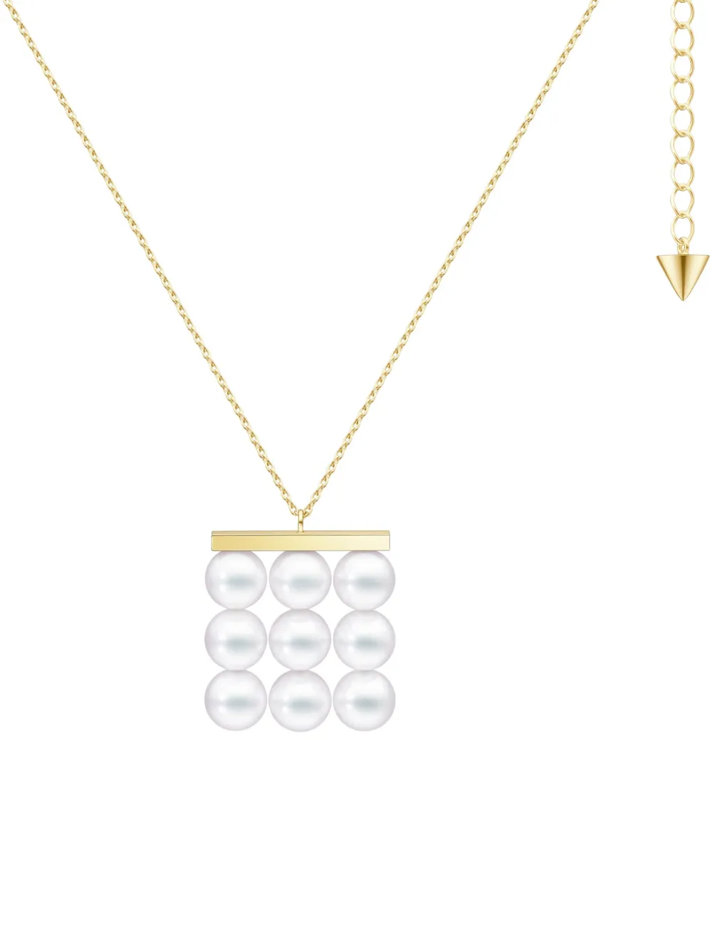 Tasaki 18k Yellow Gold Collection Line Balance Build Akoya Pearl Pendant