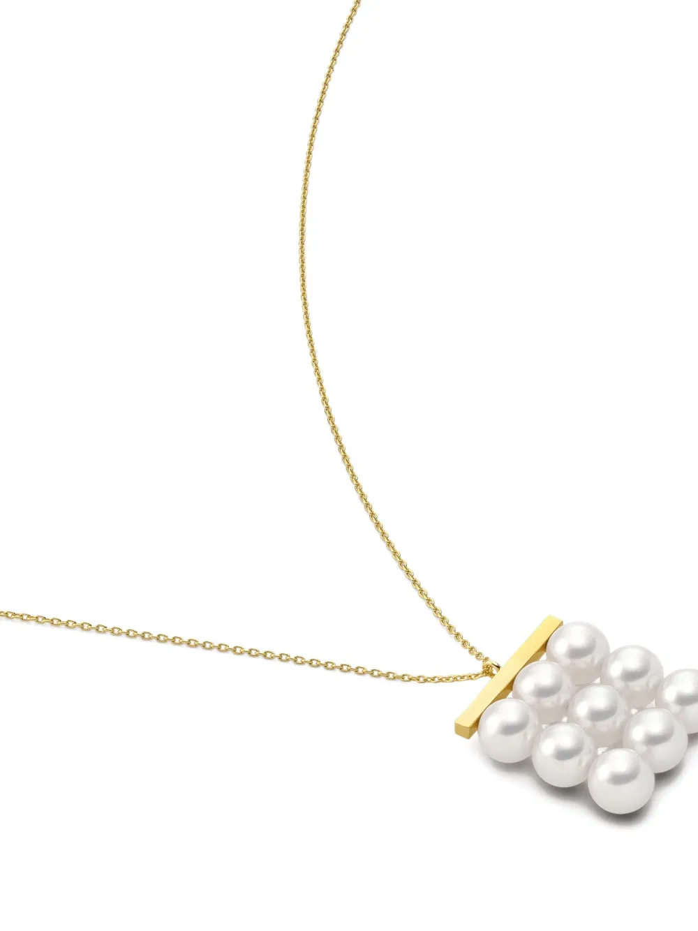 Tasaki 18k Yellow Gold Collection Line Balance Build Akoya Pearl Pendant