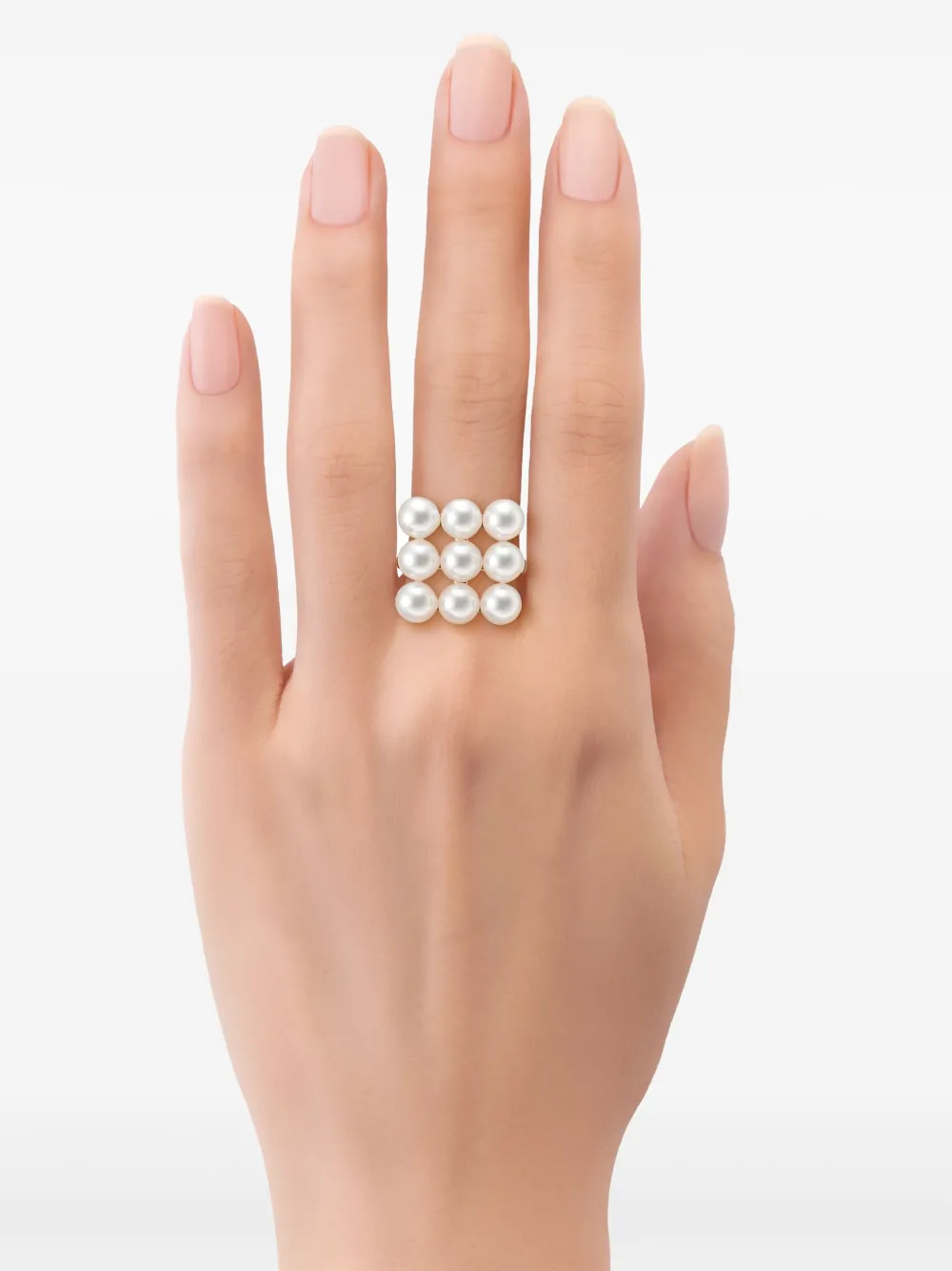 Tasaki 18k Yellow Gold Collection Line Balance Build Akoya Pearl Ring