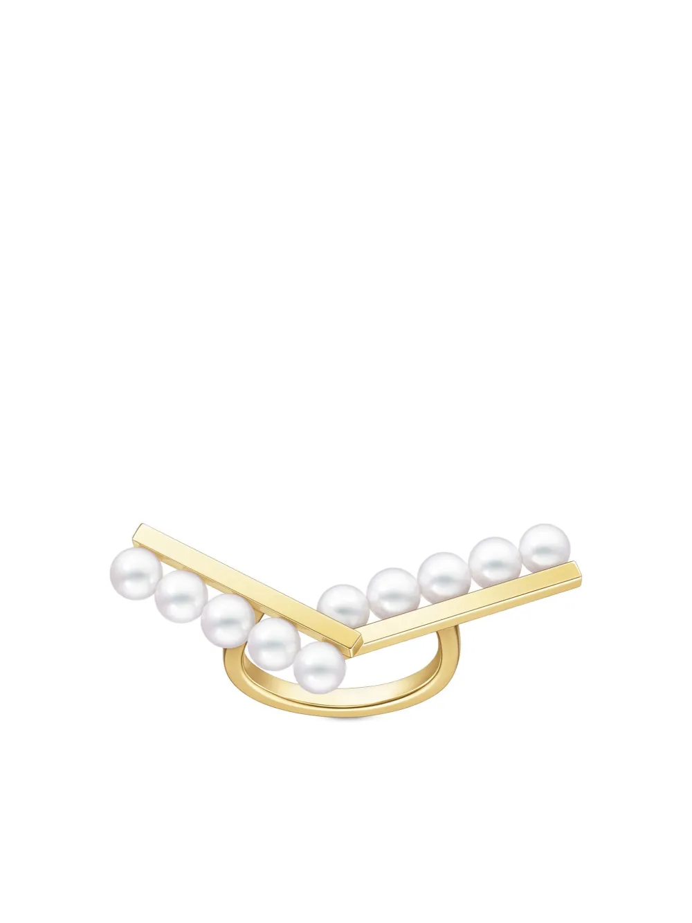 TASAKI コレクションライン バランス アーム アコヤパール リング 18Kイエローゴールド - ゴールドトーン TASAKI コレクションライン バランス アーム アコヤパール リング 18Kイエローゴールド - ゴールドトーン