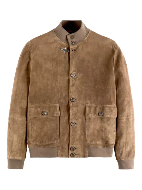 Fay veste bomber en daim - Marron - Fay - Modalova