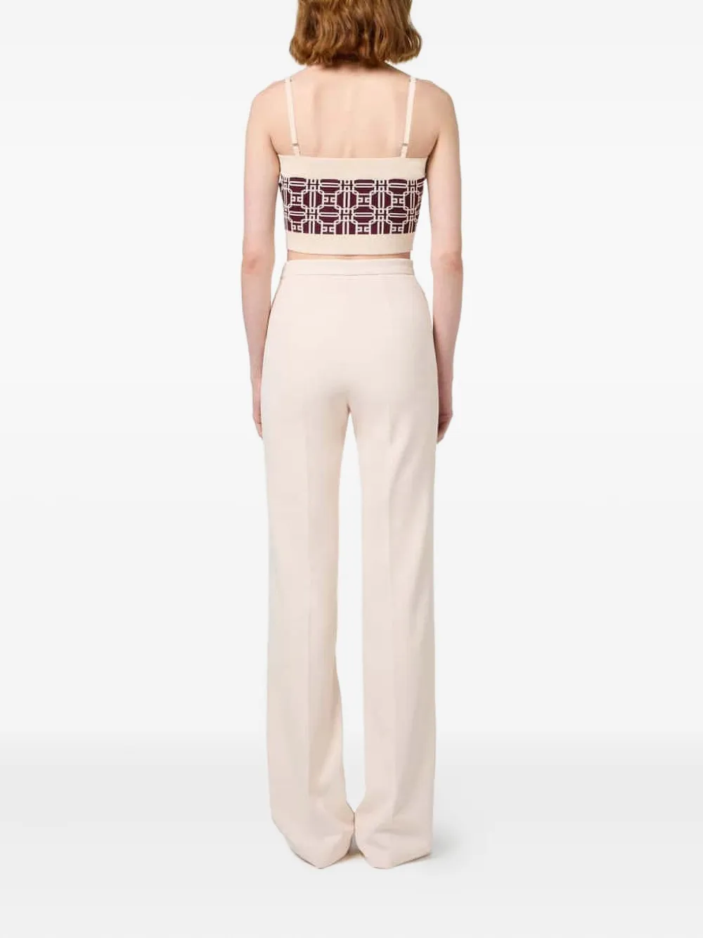 Elisabetta Franchi Broek met knoopdetail Beige