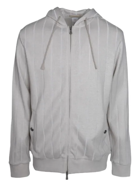 Eleventy striped zip-up hoodie