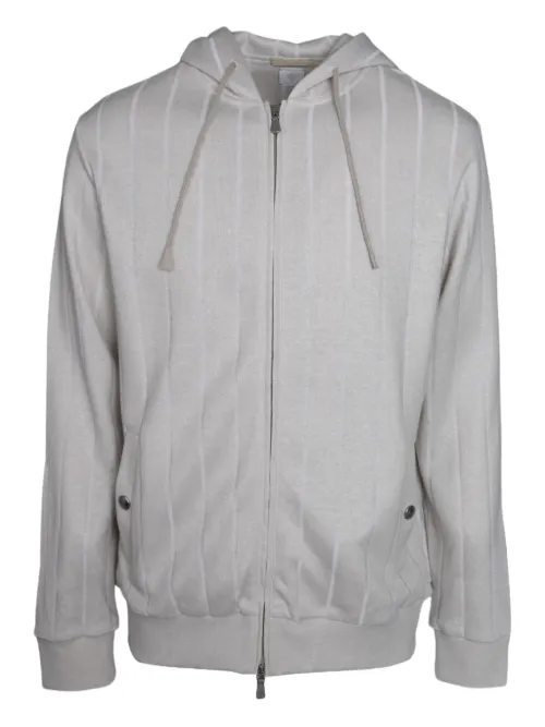 Hoodie zippé à rayures - Eleventy - Modalova