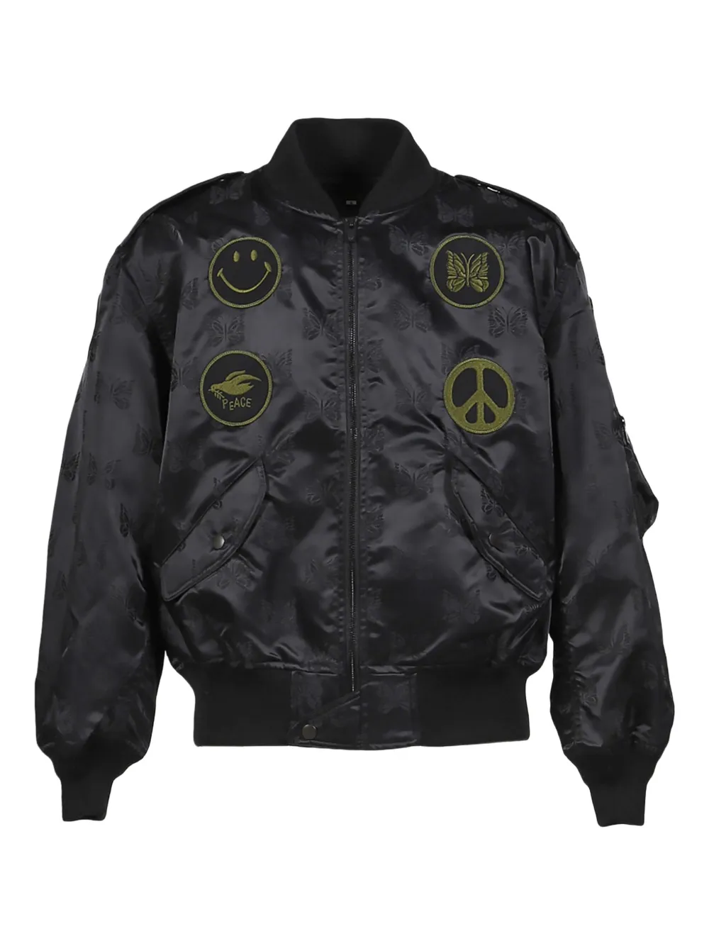 Needles patch-detail bomber jacket | Black | Image 1
