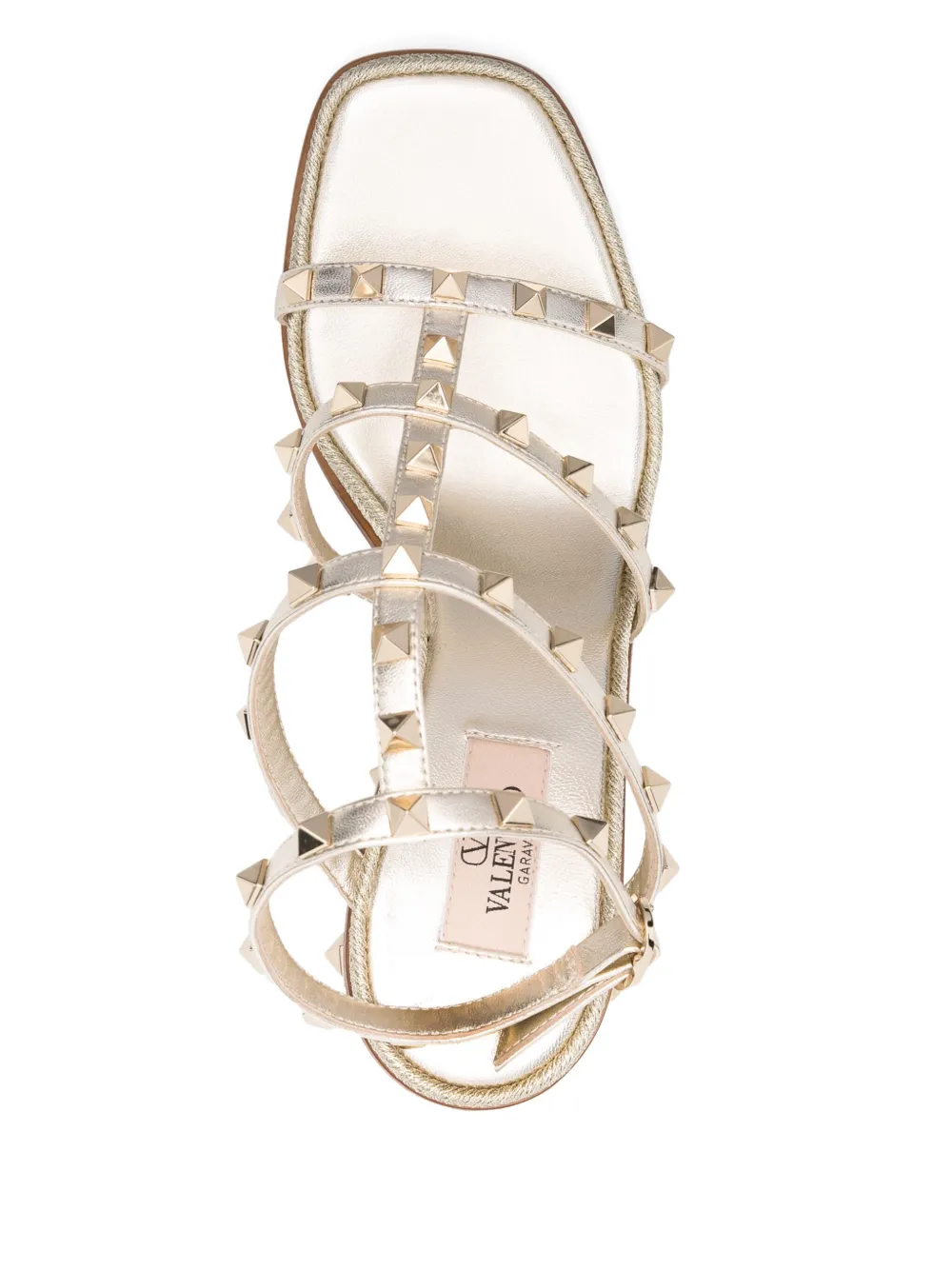 Valentino Garavani 85mm Rockstud wedge sandals Gold