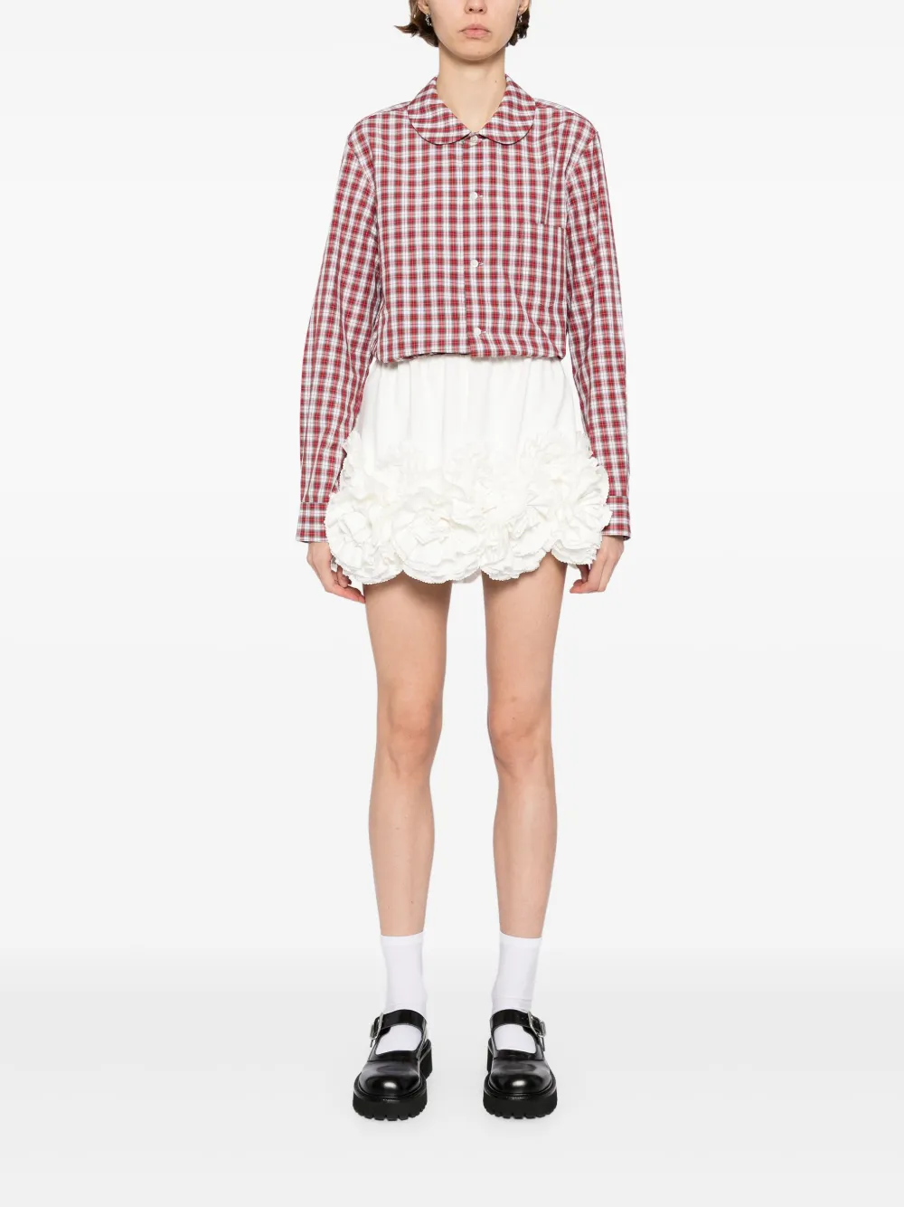 Comme Des Garçons Girl Blouse met Peter Pan-kraag en tartan-ruit - Rood