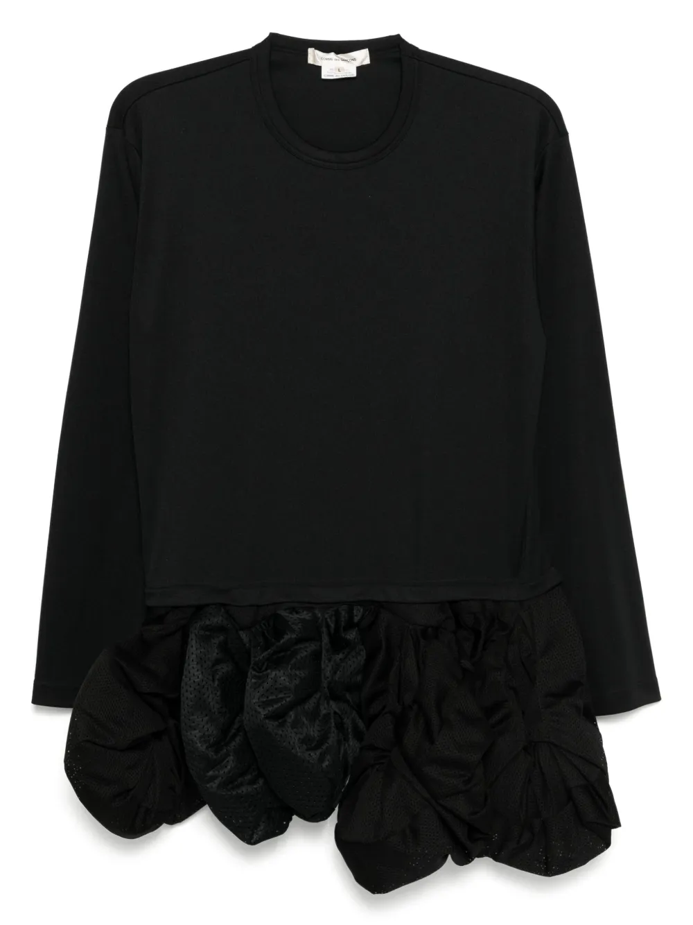 Comme Des Garçons Jurk met ruches en lange mouwen Zwart