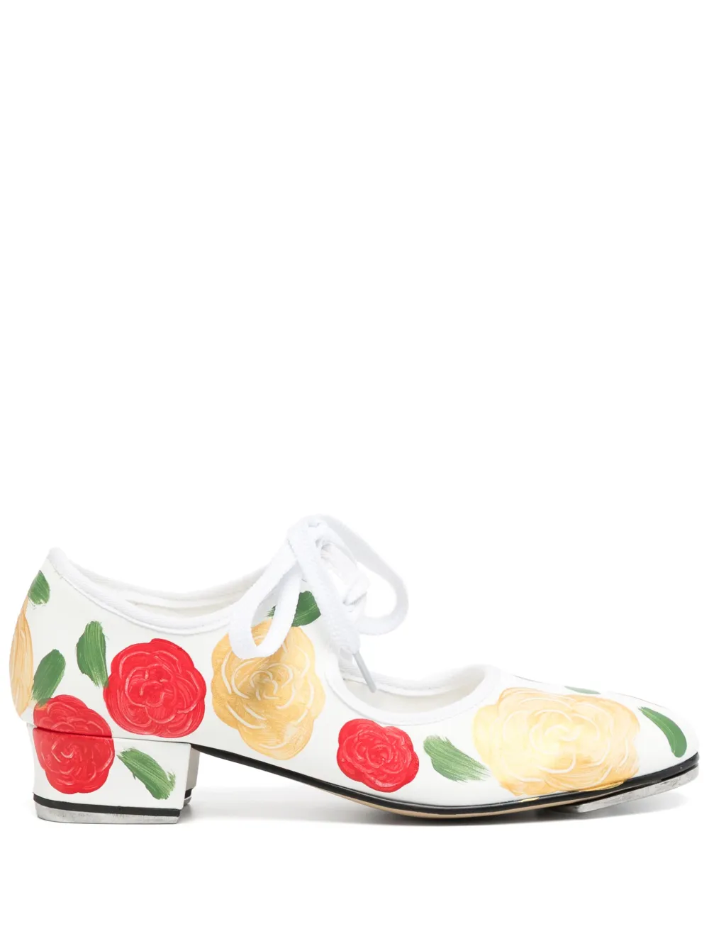 Comme Des Garçons floral-print pumps White