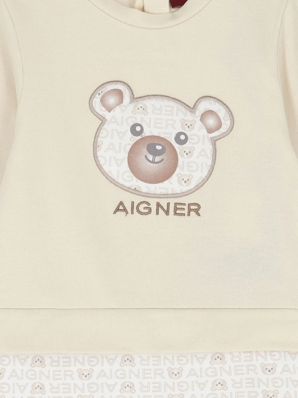 Aigner Kids Playsuit met beerprint Beige