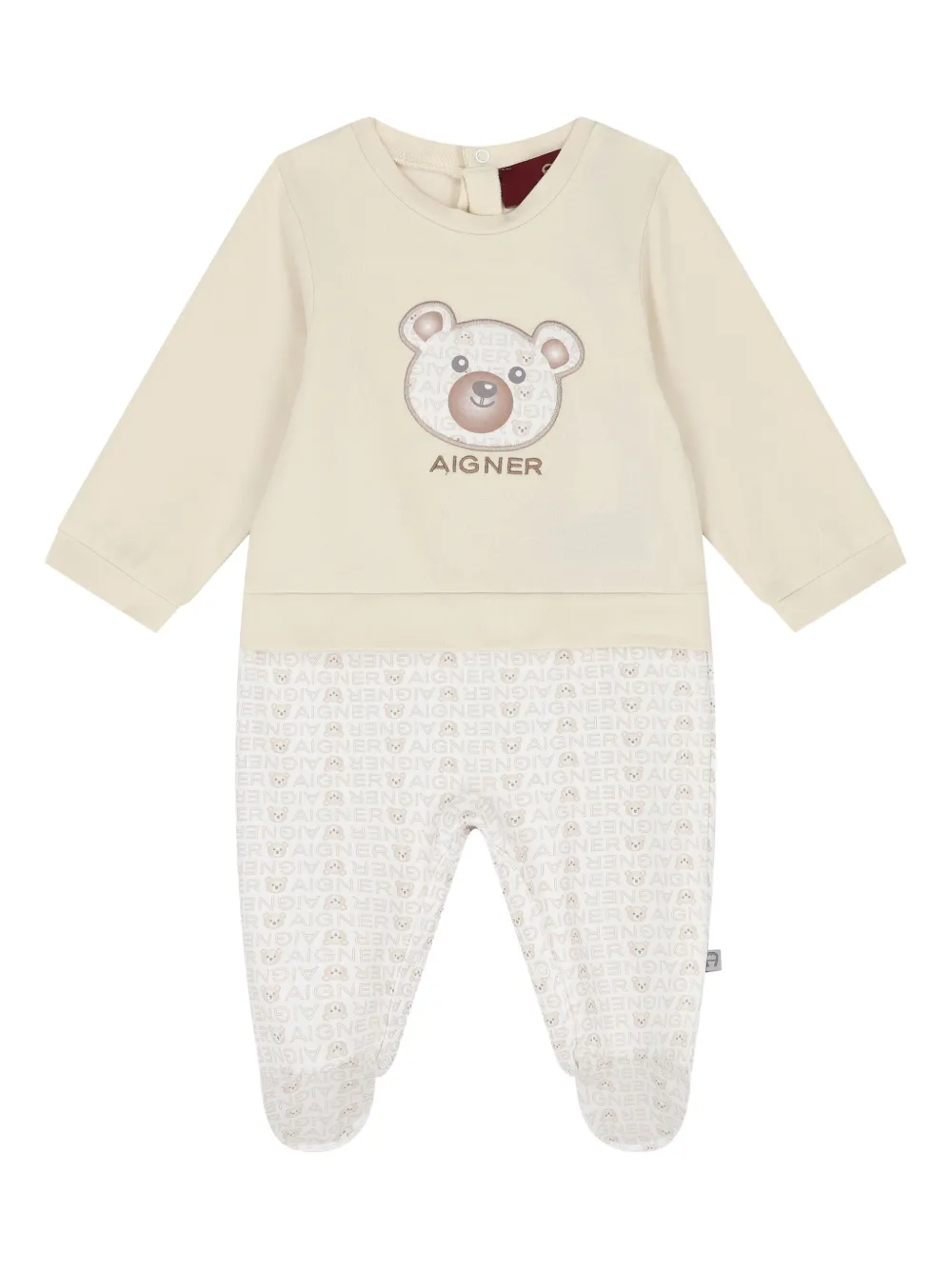 Aigner Kids ベアプリント ロンパース - ニュートラル Aigner Kids ベアプリント ロンパース - ニュートラル