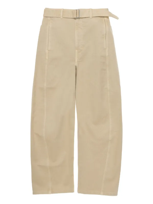 Lemaire loose belted trousers サマーウール LEMAIRE Belted cotton-twill tapered pants | NET-A-PORTER