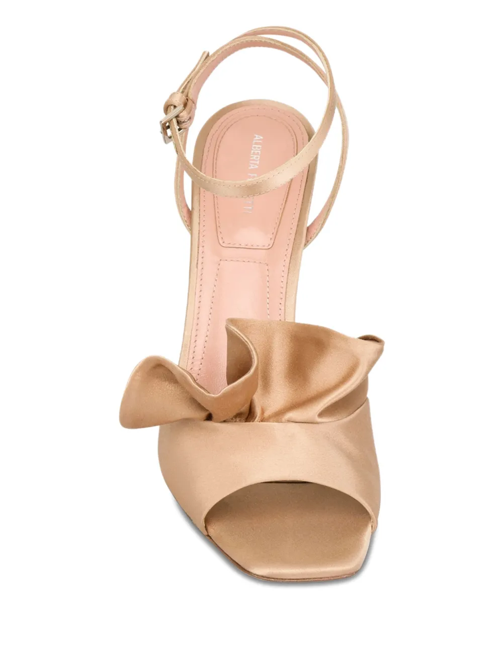 Alberta Ferretti ruffled satin sandals Neutrals