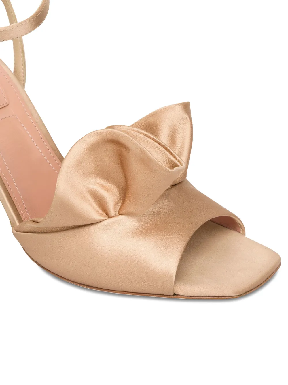 Alberta Ferretti ruffled satin sandals Neutrals