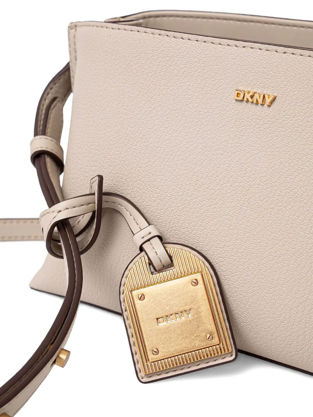DKNY Leren crossbodytas Beige