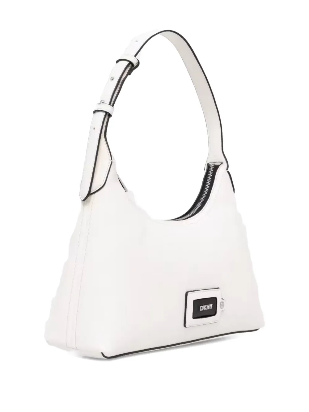 DKNY logo-patch shoulder bag - Beige