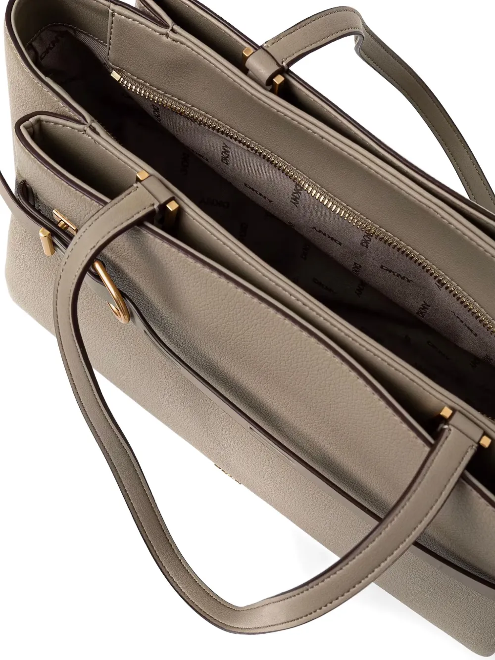 DKNY Leren shopper Beige
